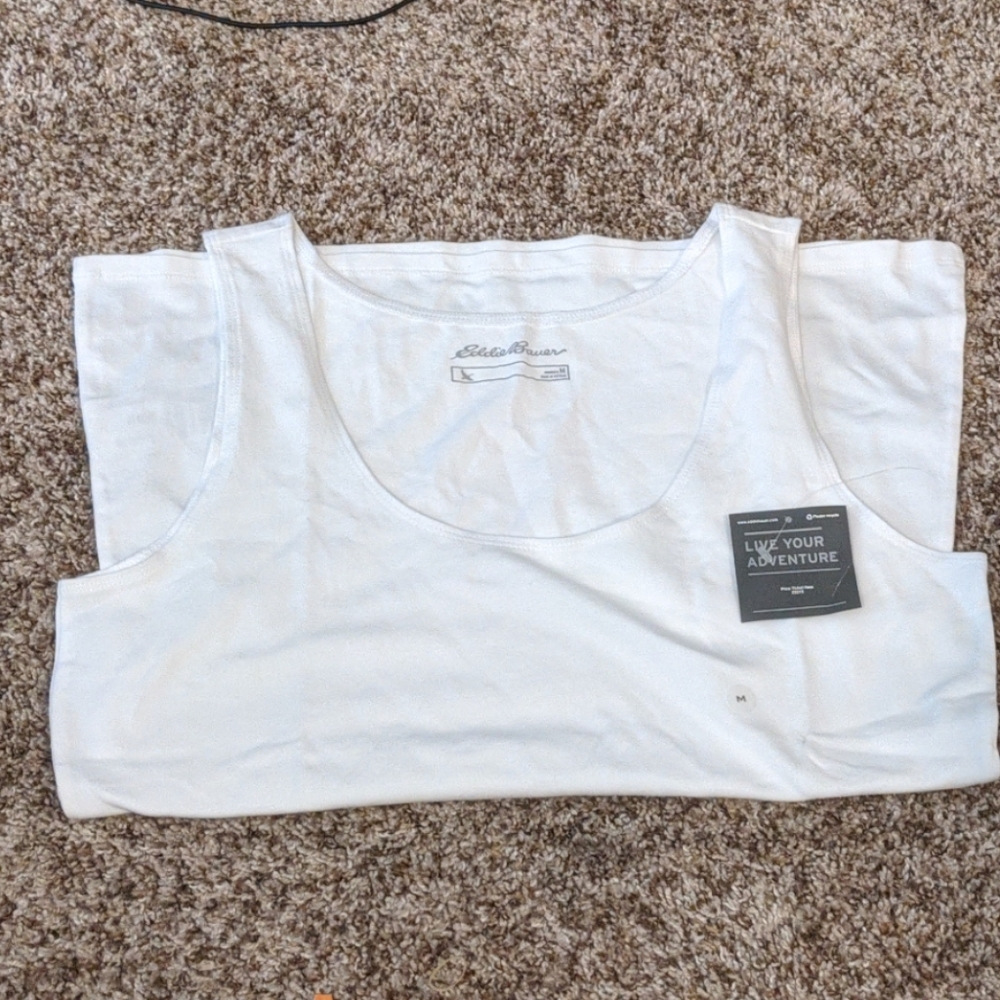 White thick strap tank top